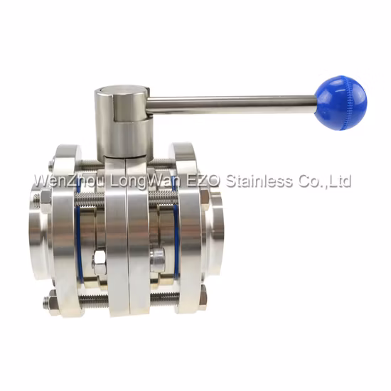 Válvula borboleta soldada manual de grau higiênico de aço inoxidável (JN